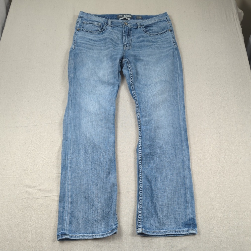 Bke Jeans Mens 36x31 Blue Derek Boot Cut Western Casual Light Wash